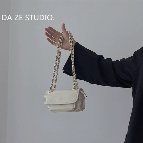 Белая маленькая небольшая сумка, сумка на одно плечо, цепь, сумка через плечо, коллекция 2021