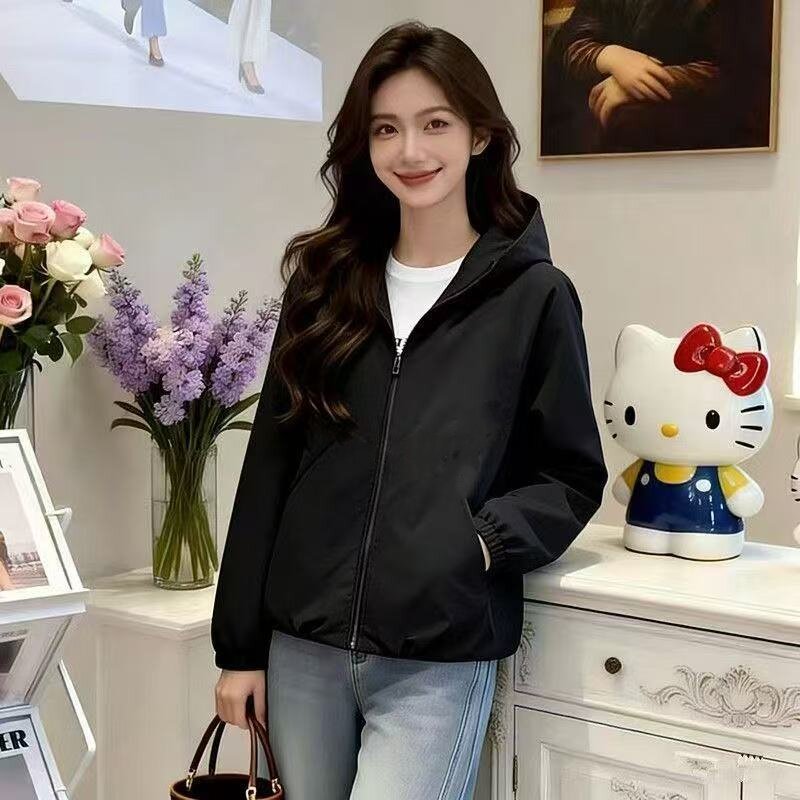美式风衣外套女春秋款学生休闲百搭宽松冲锋衣薄款早秋夹克上衣潮
