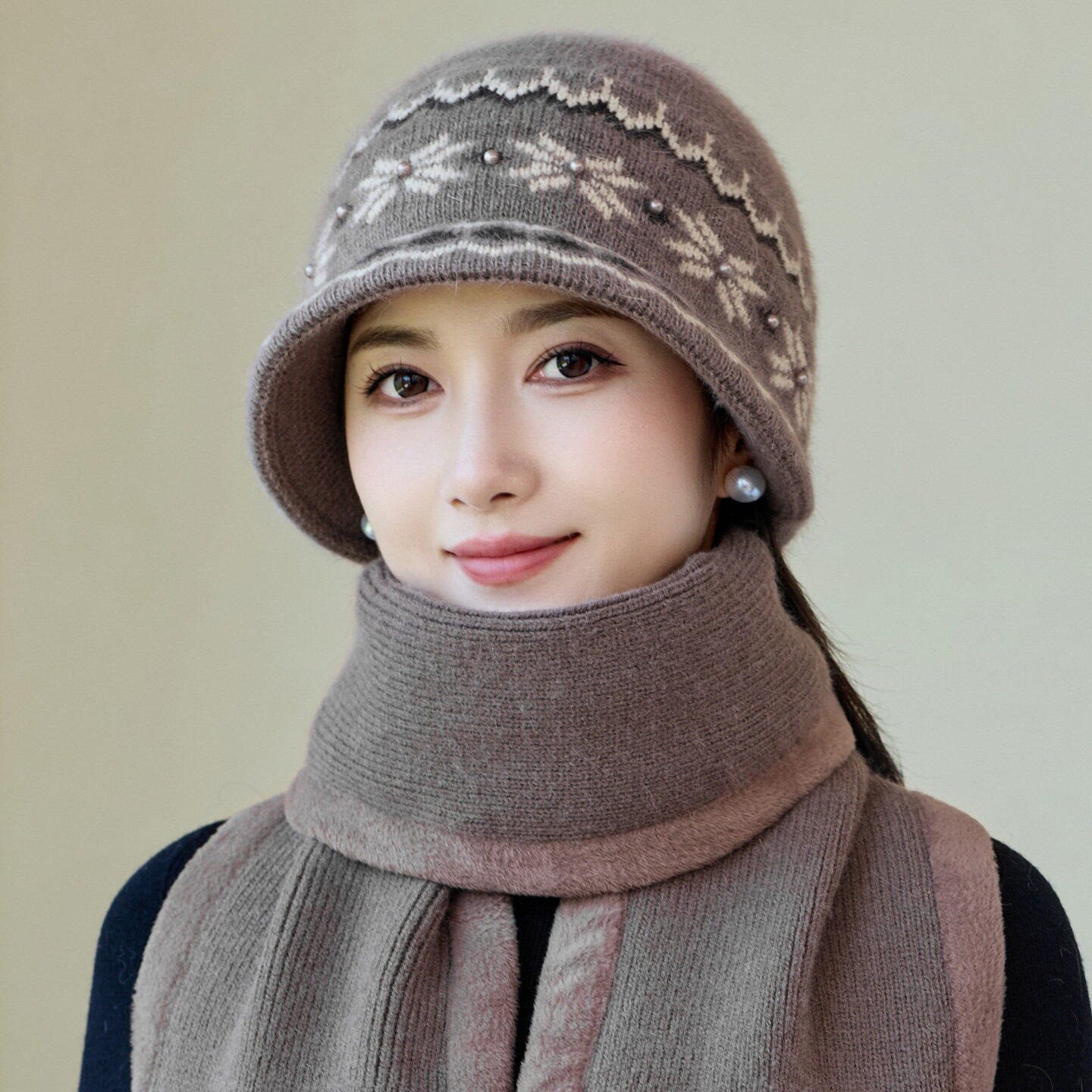 帽子女冬季妈妈中老年人老太太秋冬保暖时尚洋气女士毛线帽套头