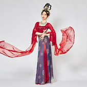 2024春季 舞蹈汉服古典舞异域风情古装 飘逸敦煌飞天表演服嫦娥奔月