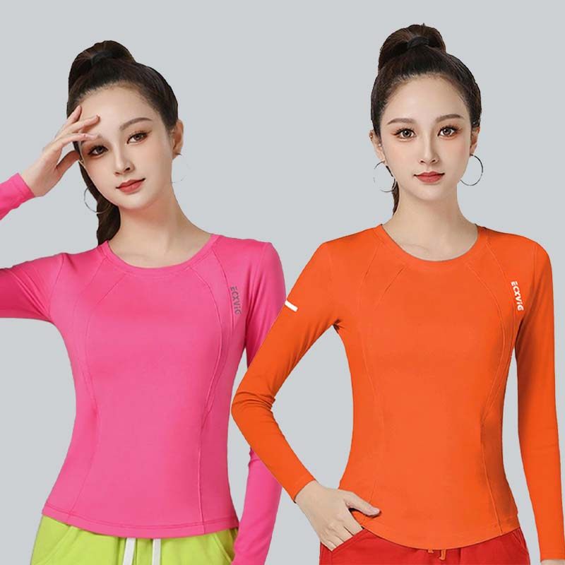 春秋广场舞服T恤上衣体操队服运动健身服高弹打底衫长袖休闲透气,运动/瑜伽/健身/球迷用品,广场舞套装,淘宝优惠券,粉丝福利购,淘宝优惠卷