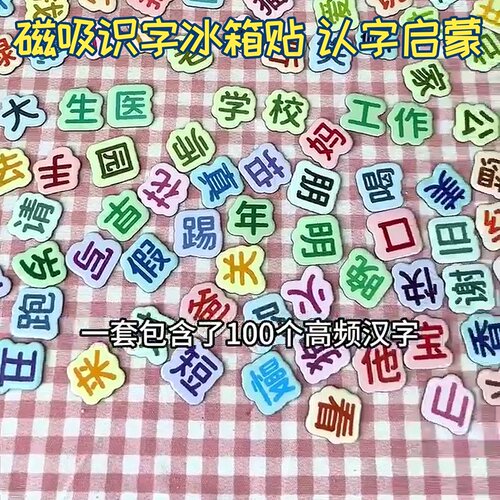 磁性汉字拼拼乐儿童早教启蒙认字贴宝宝益智冰箱磁吸玩具学字卡片
