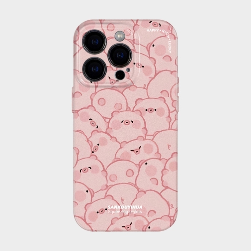 Yup壳挤猪适用iPhone16苹果15promax新款手机壳华为mate70pro全包防摔软外壳14小众红米13女生可爱搞怪12治愈