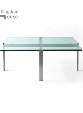 PK65 Coffee Table客厅家用中古设计师不锈钢玻璃茶几意式简约