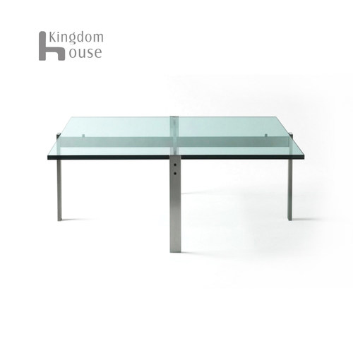 PK65 Coffee Table客厅家用中古设计师不锈钢玻璃茶几意式简约