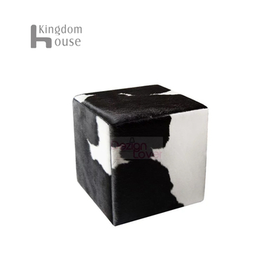 Cowhide Stool简约奶牛毛皮小方凳换鞋凳墩子沙发凳矮凳脚凳穿鞋