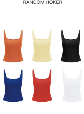 RANDOM HOKER毛边弹力修身吊带背心