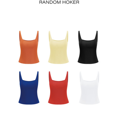 RANDOM HOKER毛边弹力修身吊带背心