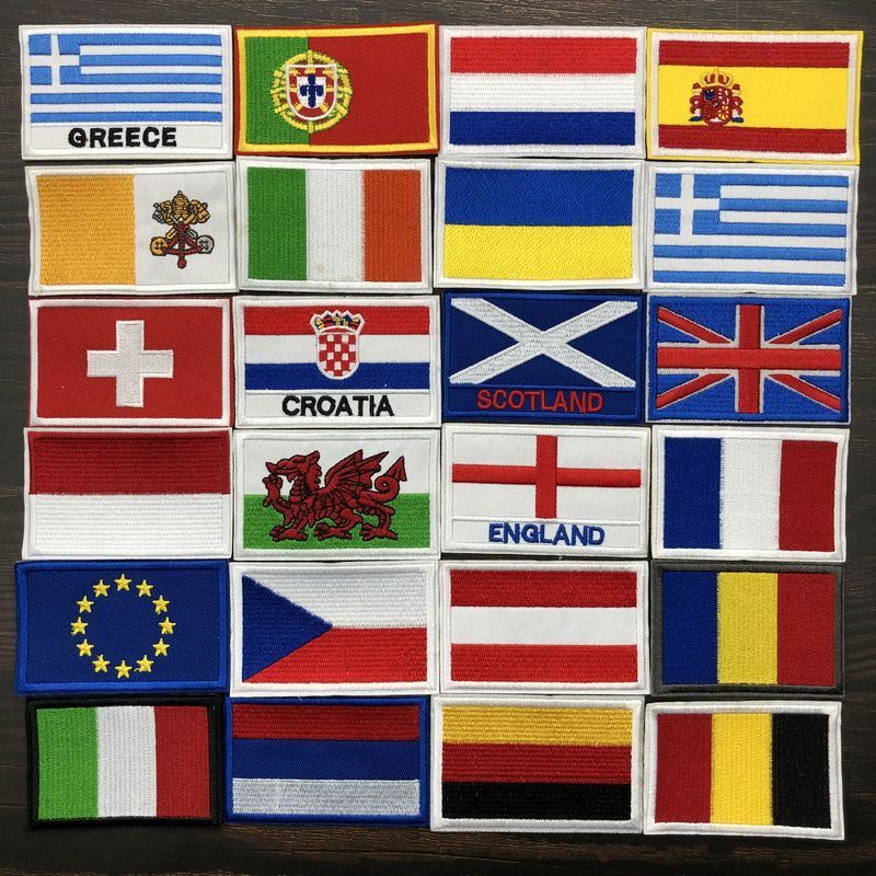 英格兰西班牙国旗布贴胸章衣服补丁t恤补洞diy牛仔裤