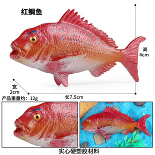 跨境海洋生物仿真动物模型马哈鱼圆犁头鳐锯鳐真鲷鱼鲑鱼中华花鳅