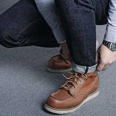 红风501CT赤耳丹宁锥形牛仔裤 原色修身牛仔裤