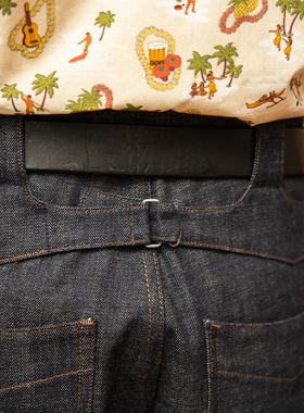 红风 美式复古工装巴黎扣牛仔裤阿美咔叽赤耳丹宁重磅原牛短裤夏