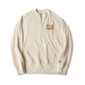 学院中高领拉链宽松套头卫衣秋ivy风格 红风华夫格长袖 t恤印花美式