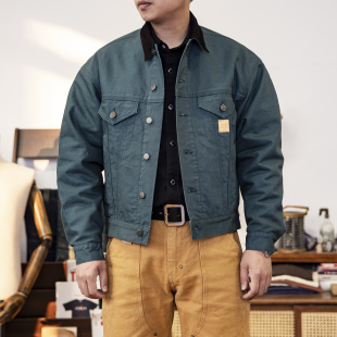 夹克开春J10咔哈特纯棉重磅加厚帆布翻领外套 复古工装 红风 美式