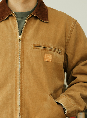 红风 咔哈特夹克男春秋美式复古J01底特律夹克J97帆布工装外套