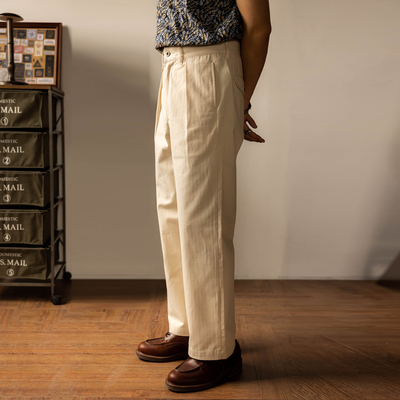 红风高腰宽松直筒阔腿裤复古