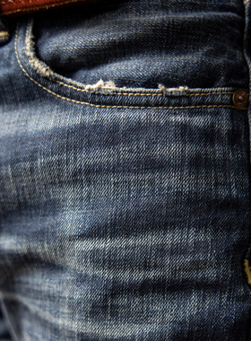 红风 修身直筒牛仔裤男重磅洗水511裤型阿美咔叽赤耳丹宁牛仔裤