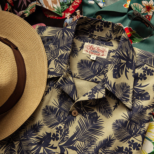 红风夏威夷衬衫短袖古巴领