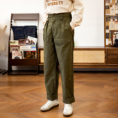 男直筒宽松长裤 红风 OG107工装 裤 复古高腰阔腿甲板裤 英军二战军裤