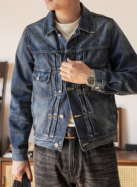 红风 水洗牛仔夹克复刻visvim101牛仔外套男宽松开春复古牛仔衣潮