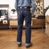 重磅长裤 红风 美式 中高腰阿美咔叽赤耳丹宁养牛款 DD10 直筒牛仔裤