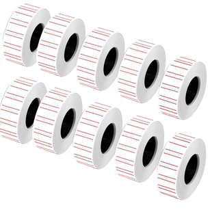 20卷装打码机标价纸超市商品打价格标签贴纸价签纸打价机单排可自粘小手写打价纸打码枪墨轮印油批发价钱纸卷
