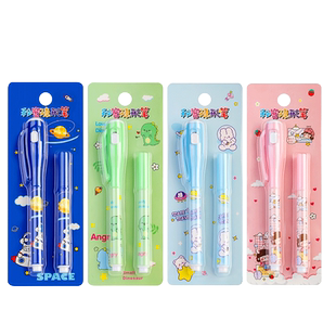 隐形荧光笔灯照笔夜光隐型笔带紫外线圆珠笔头网红秘密写字会发光的笔标记笔儿童创意卡通双头隐型写字记号笔