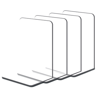 4片透明书立加厚亚克力书立架书夹固定书本立架桌面书架收纳书靠书挡学生用桌边书桌书挡板隔板书撑放书支架