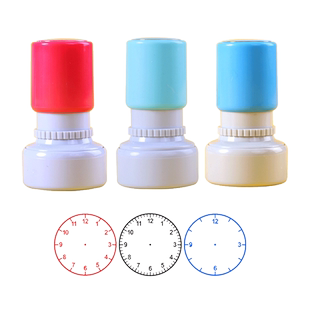 时钟印章儿童认识钟表印章小学教具钟表模型教师老师用一年级二年级小学数学学习表盘时间规划用道具教学大小