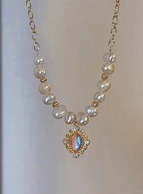 巴洛克淡水珍珠锁骨链女款百搭