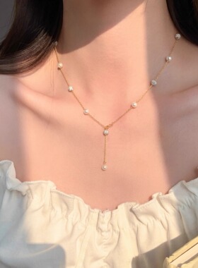 满天星闪钻珍珠项链女2025新款