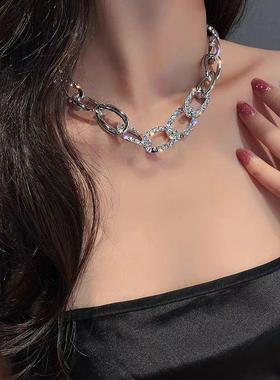 欧美时尚满钻几何金属项链