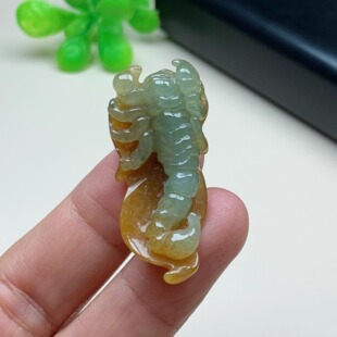 天然缅甸翡翠玉蝎子吊坠糯种五毒蝎子独霸天下项链富甲一方挂件