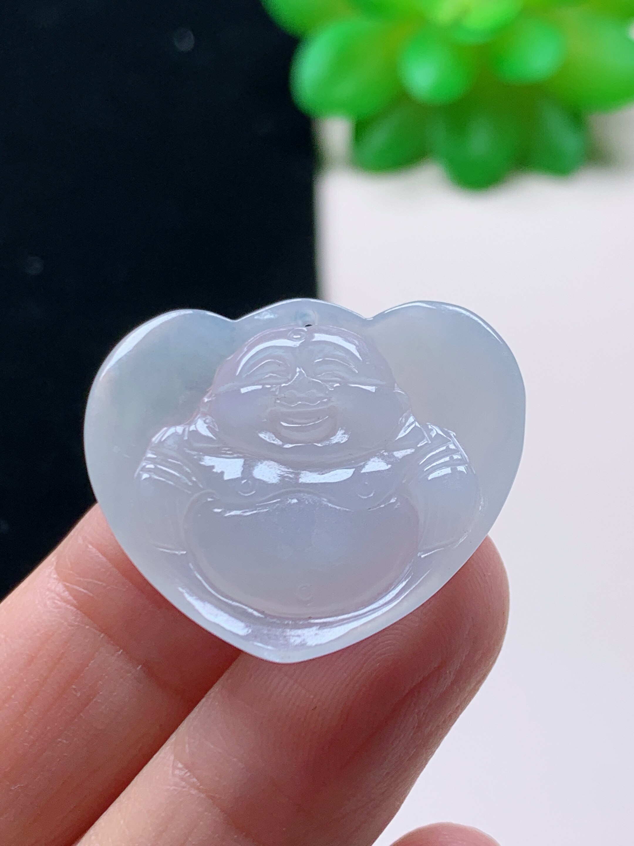 天然翡翠冰种佛公心中有佛玉石吊坠冰种挂件高端男女款挂坠