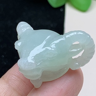 翡翠羊吊坠生肖玉羊立体生肖羊项链挂件属羊玉羊男女款