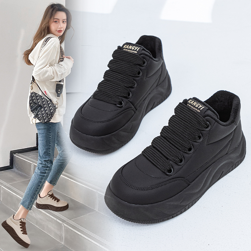 真皮大码女鞋41-43厚底面包鞋