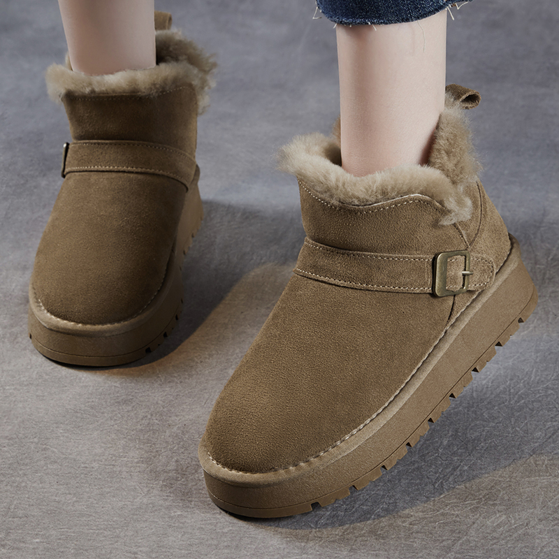 真皮羊毛女棉鞋2025冬季新款