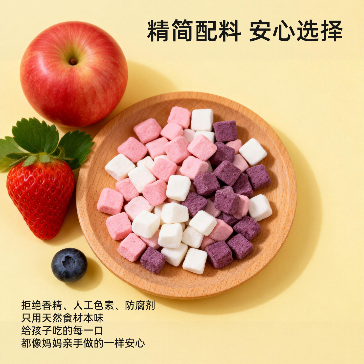 【3袋】纯爱宝蓓酸奶溶豆韩国进口冻干工艺方块小手好抓16g*3