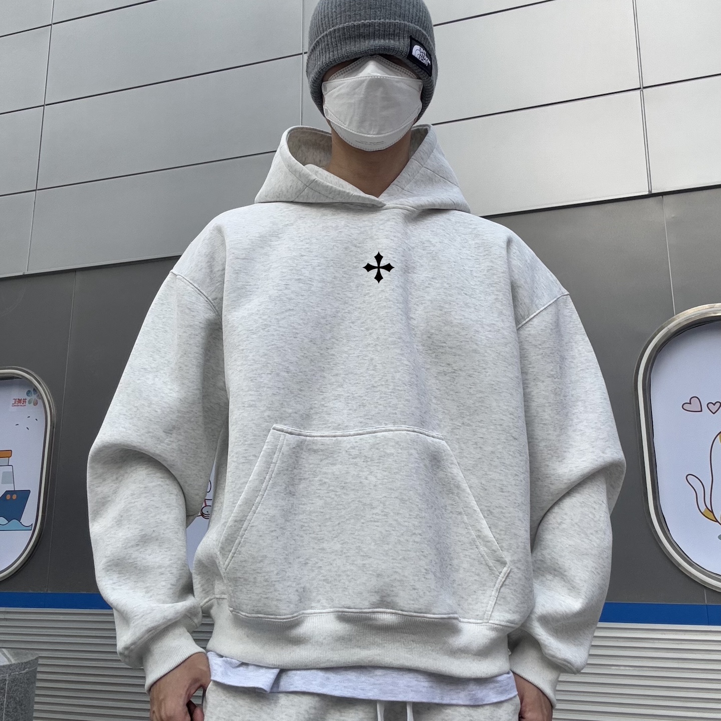 ESSFOG十字架连帽卫衣男女美式