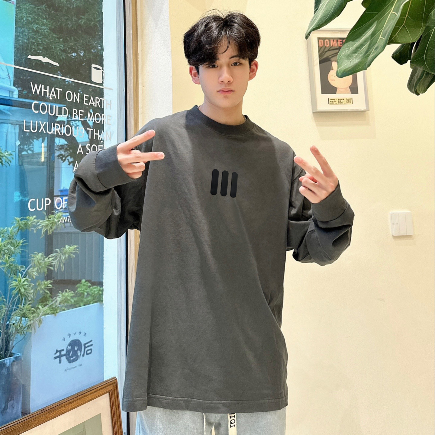 三条杠FOG长袖t恤美式男女