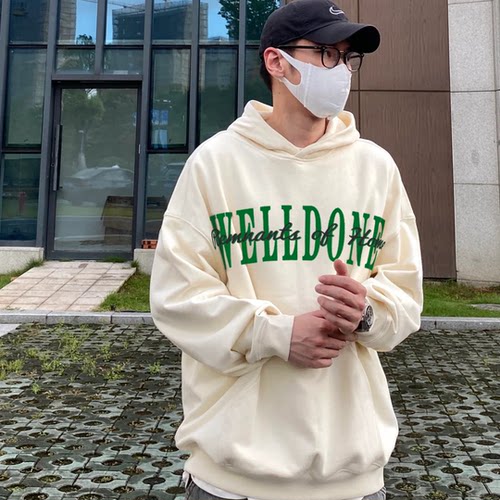 限定字母we11done潮牌连帽卫衣
