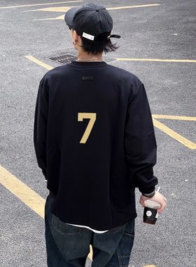 ESSENTLAIS FOGESS2025长袖男女春秋嘻哈高街美式第七季7字T恤潮