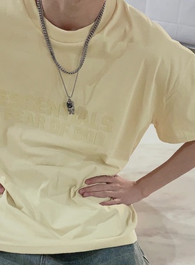 植绒ESSENTLAIS FOGESS2026短袖男外穿美式复线嘻哈宽松高街半袖