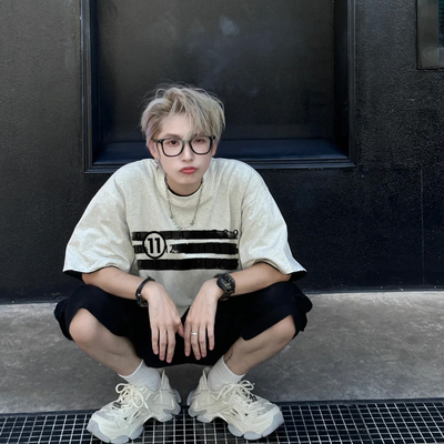 we11短袖美式喷墨字母男女t恤潮