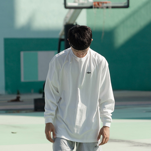 NICEID NICE篮球运动长袖纯色春秋薄款刺绣LOGO宽松圆领篮球服