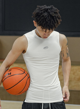 NICEID NICE紧身衣男训练背心球运动健身无袖高弹透气速干背心