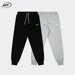 印花标语篮球训练裤 NICEID 春秋宽松直筒束脚长裤 LIFE运动裤 NICE