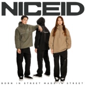 NICEID NICE连帽半拉链冲锋衣外套纯色宽松篮球风衣半开襟长袖