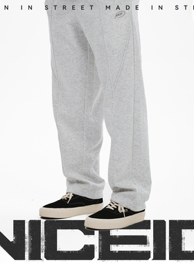 NICEID NICE运动裤男春秋款宽松直筒长裤刺绣LOGO篮球训练裤