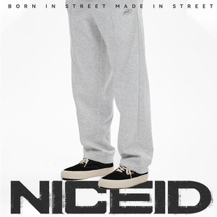 刺绣LOGO篮球训练裤 NICEID 宽松直筒长裤 男春秋款 NICE运动裤